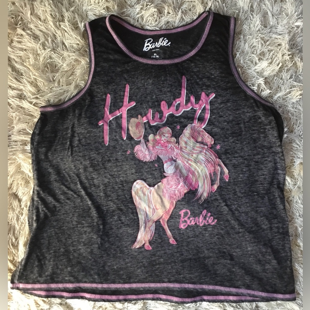 MATTEL BARBIE Womens size XL HOWDY RODEO TANK TOP